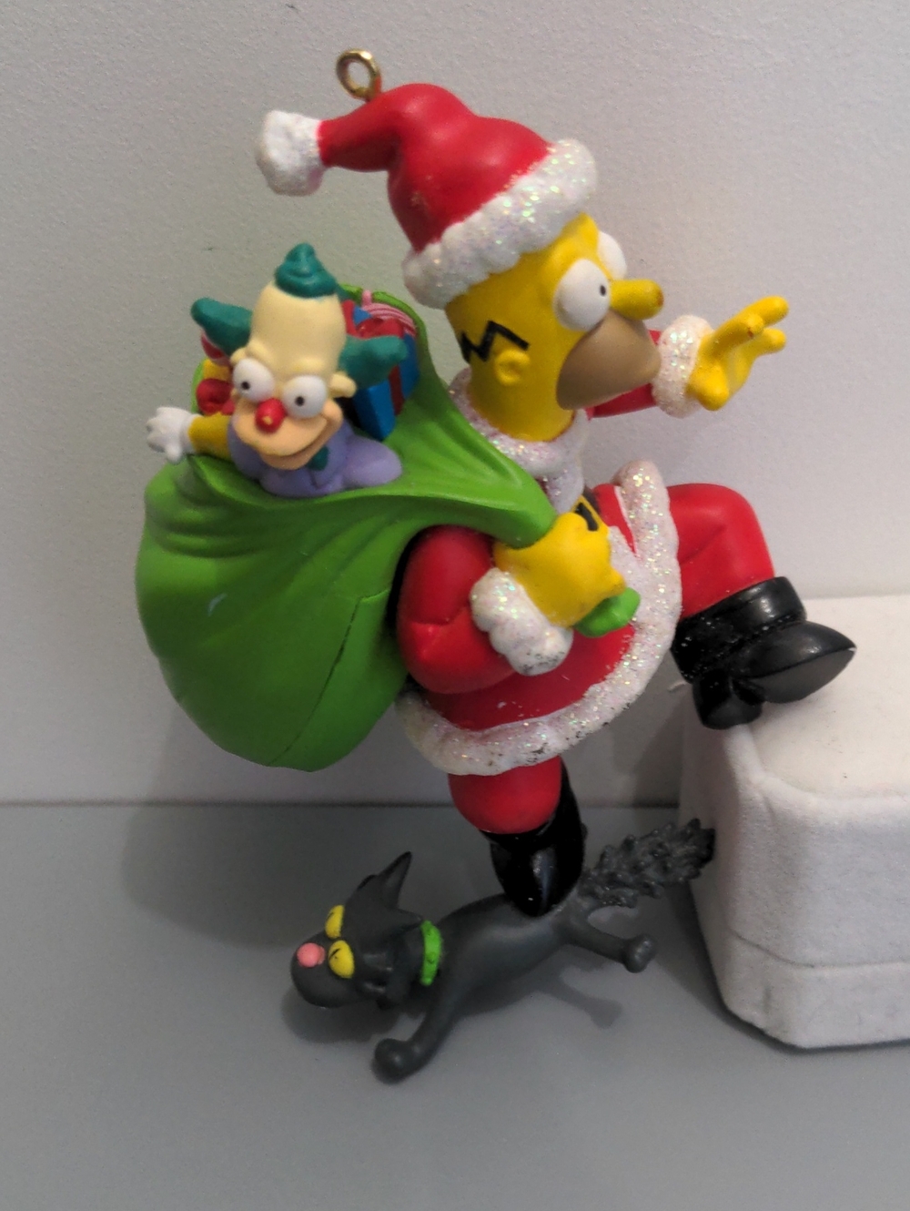 Homer Simpson Ornament Santa Talking Christmas With Krusty And Black Cat